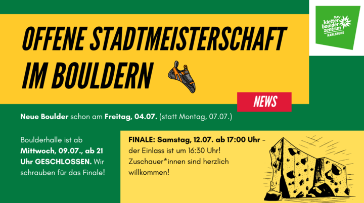 Infopost zum Finale der Stadtmeisterschaften 2025 | © DAV Karlsruhe / Luna Reichel