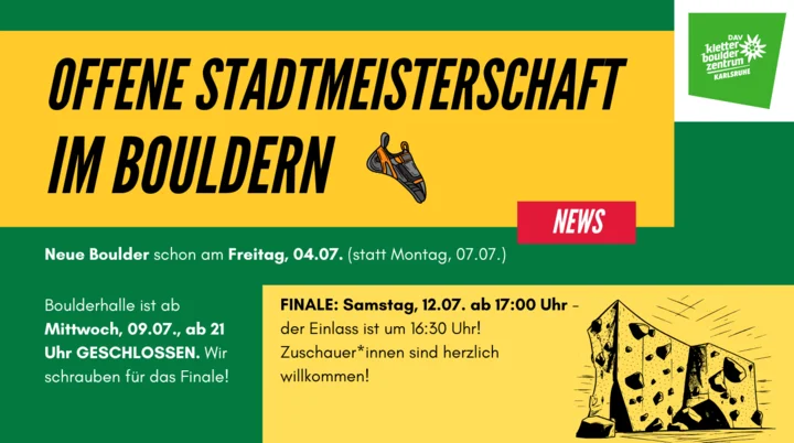 Infopost zum Finale der Stadtmeisterschaften 2025 | © DAV Karlsruhe / Luna Reichel