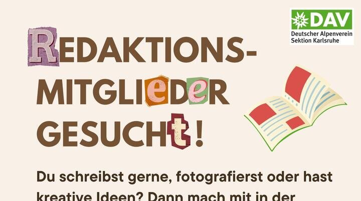 Redaktionsmitglieder gesucht | © DAV Karlsruhe