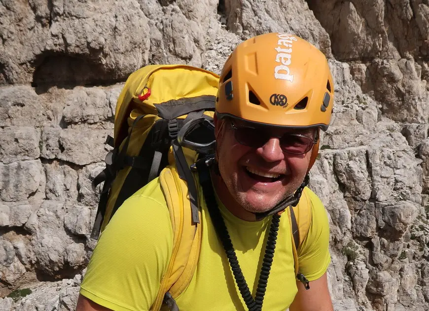 Portrait von Ralf Hegner auf einem Klettersteig | © DAV Karlsruhe / Ralf Hegner