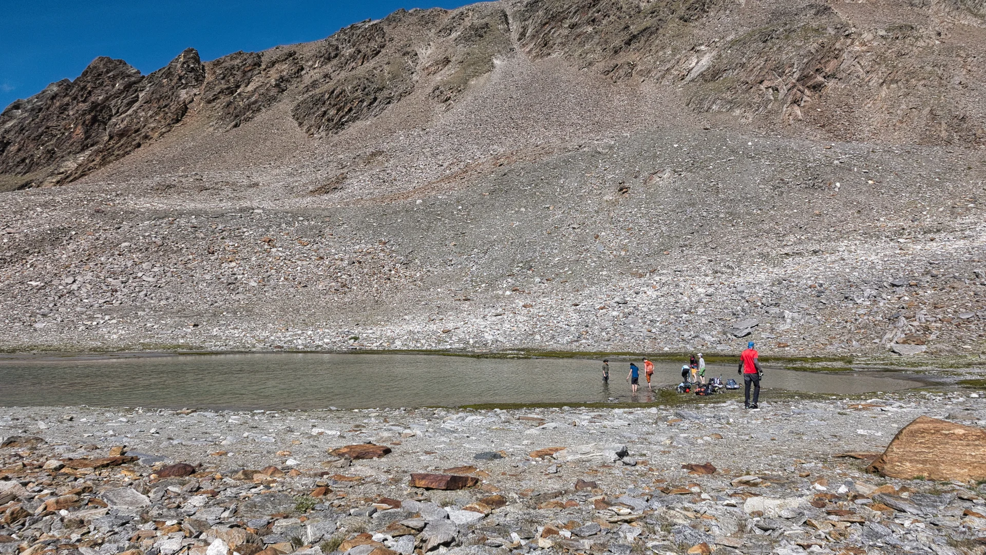 See in Umgebung voller Geröll | © DAV Karlsruhe