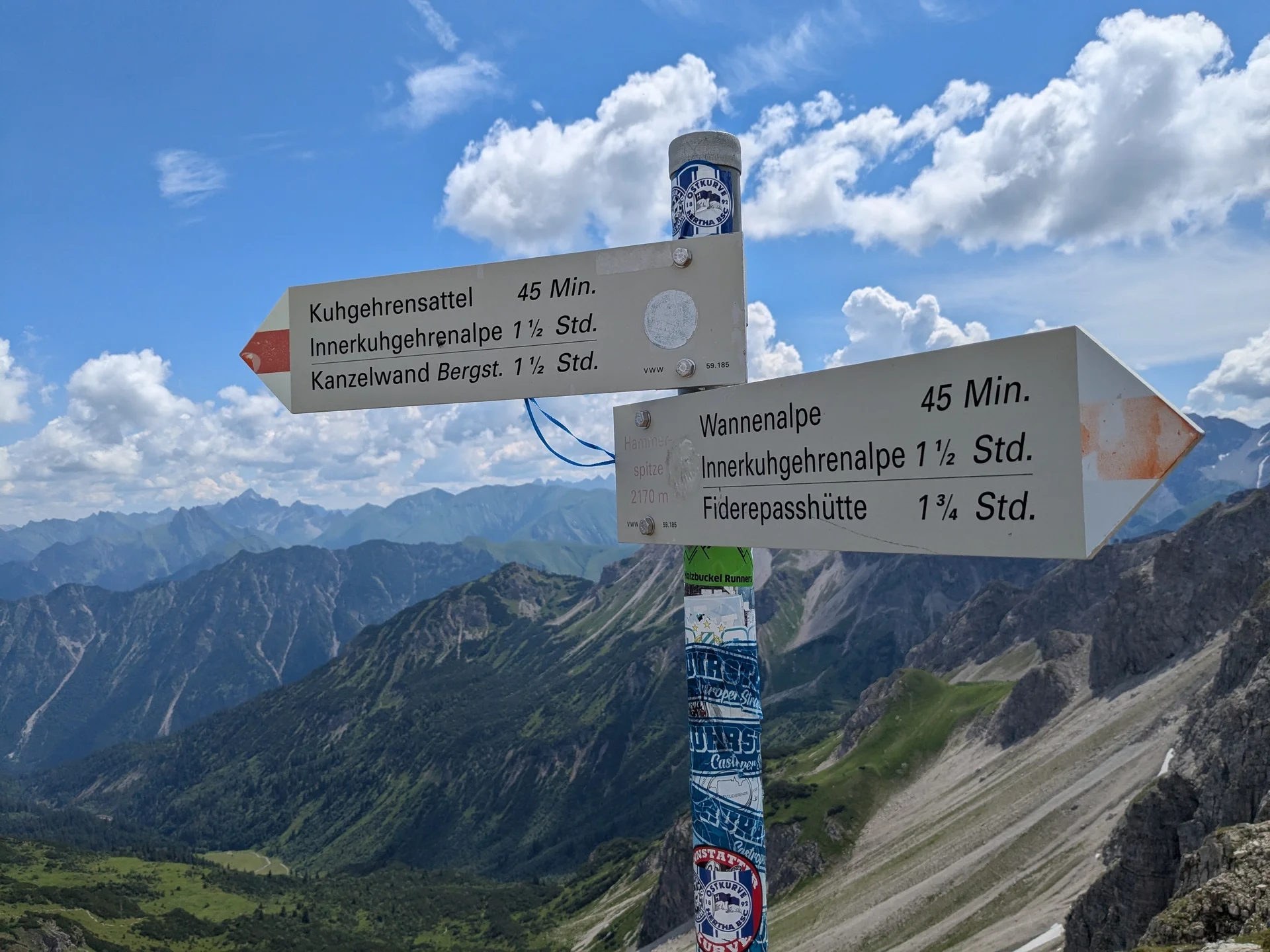 Ausschilderung zu Hütten und Orientierungspunkten | © DAV Karlsruhe