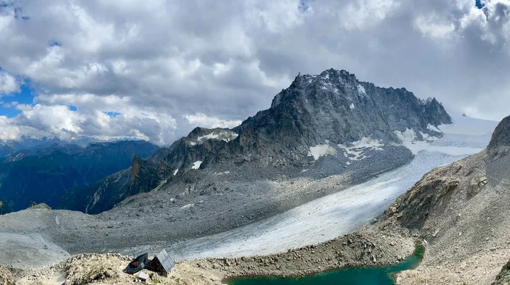 Panoramafoto Le Portalet - Ausblick vom Hüttengrat der Cabane d' Orny | © DAV Karlsruhe